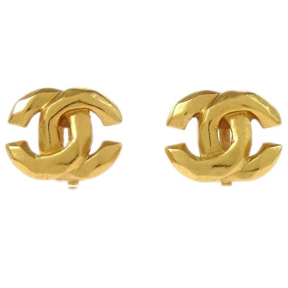 Chanel Gold CC Earrings Clip-On - Picture 1 of 6